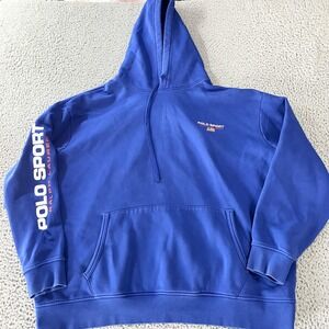 Polo Ralph Lauren Polo Sport Pullover Hoodie‎ Mens Big 3X Blue USA Flag Logo